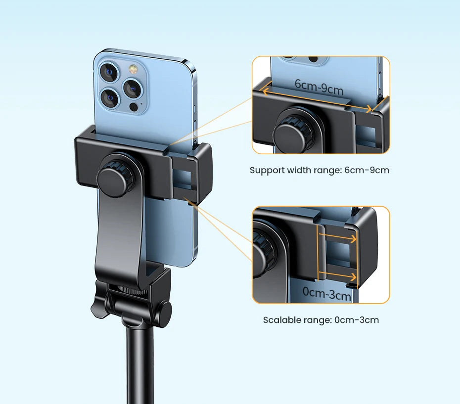 1.7m Extendable Aluminum Phone Tripod with Bluetooth Remote - 11
