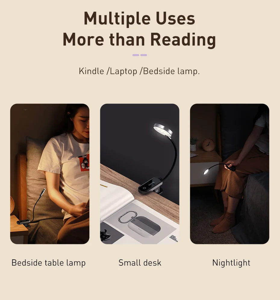 Rechargeable LED Clip-On Desk Lamp for Reading and Bedside
