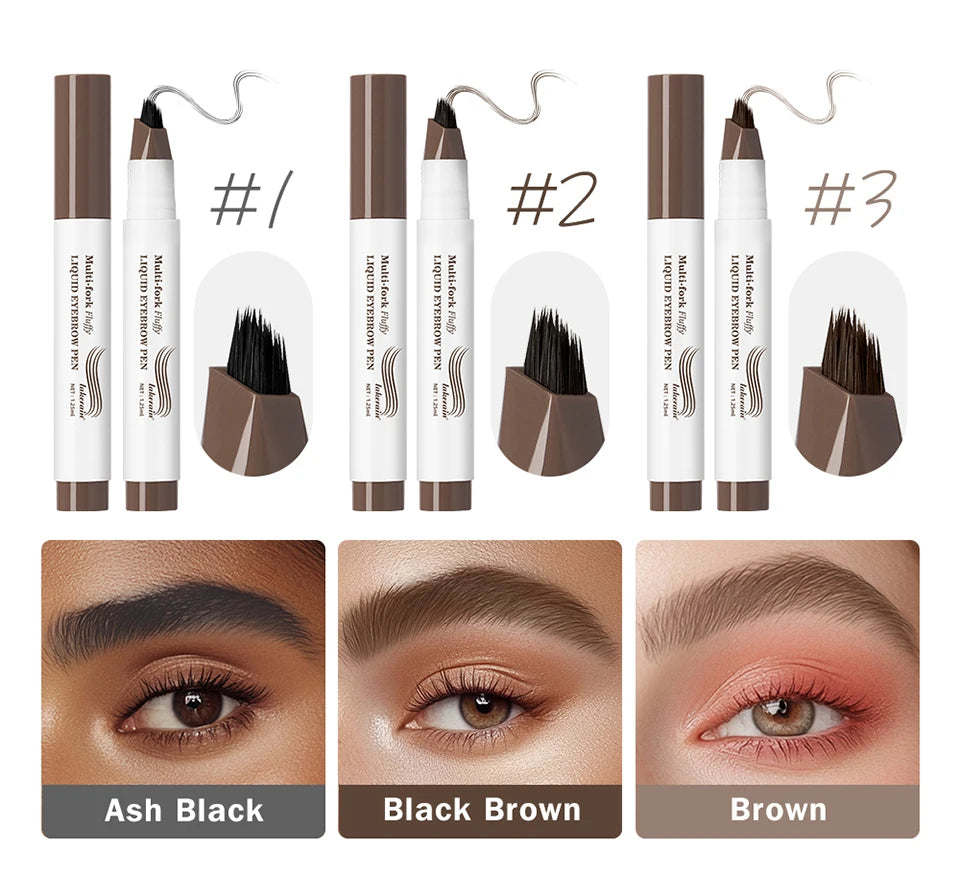 Waterproof Multi-Fork Liquid Eyebrow Pen