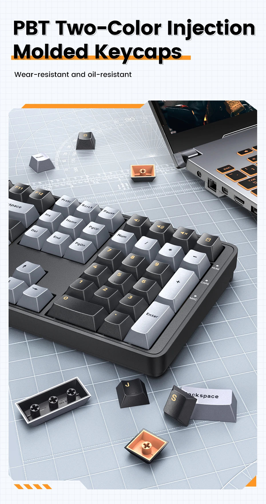 Wired Mechanical Gaming Keyboard 108 Keys with Red Switches - 12