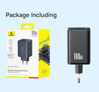 100W GaN Fast Charger with 3-Port USB-C and USB-A