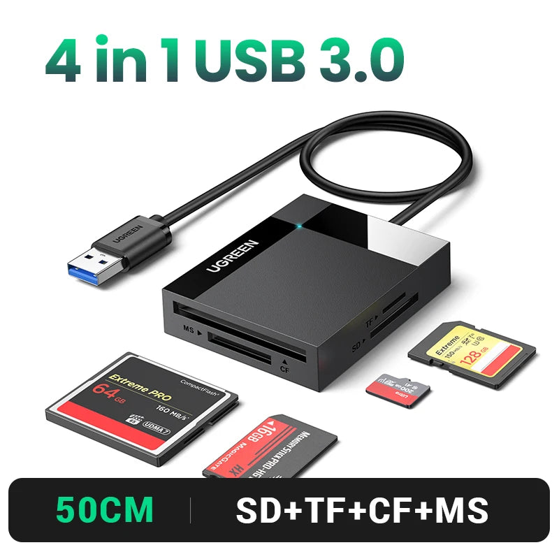 2-in-1 USB 3.0 SD and Micro SD Memory Card Reader Adapter