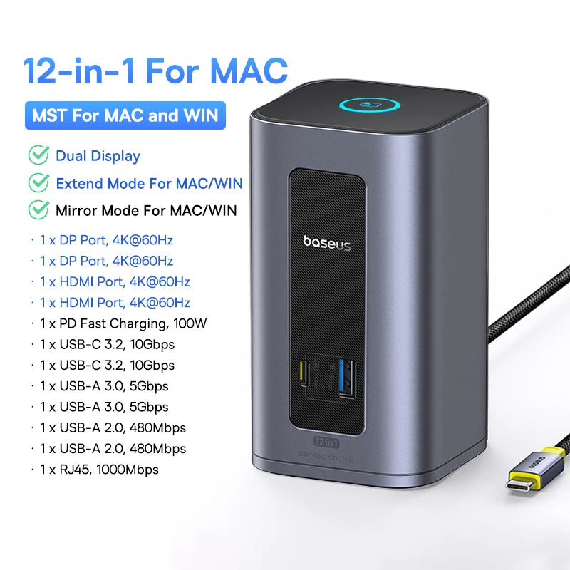 USB-C Triple Display Docking Station for Laptops - 40