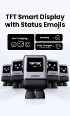 100W GaN Fast Wall Charger with Robot Display for Laptops and Phones