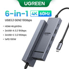 6-in-1 USB-C Docking Station with 4K 60Hz HDMI and 10Gbps Data Transfer