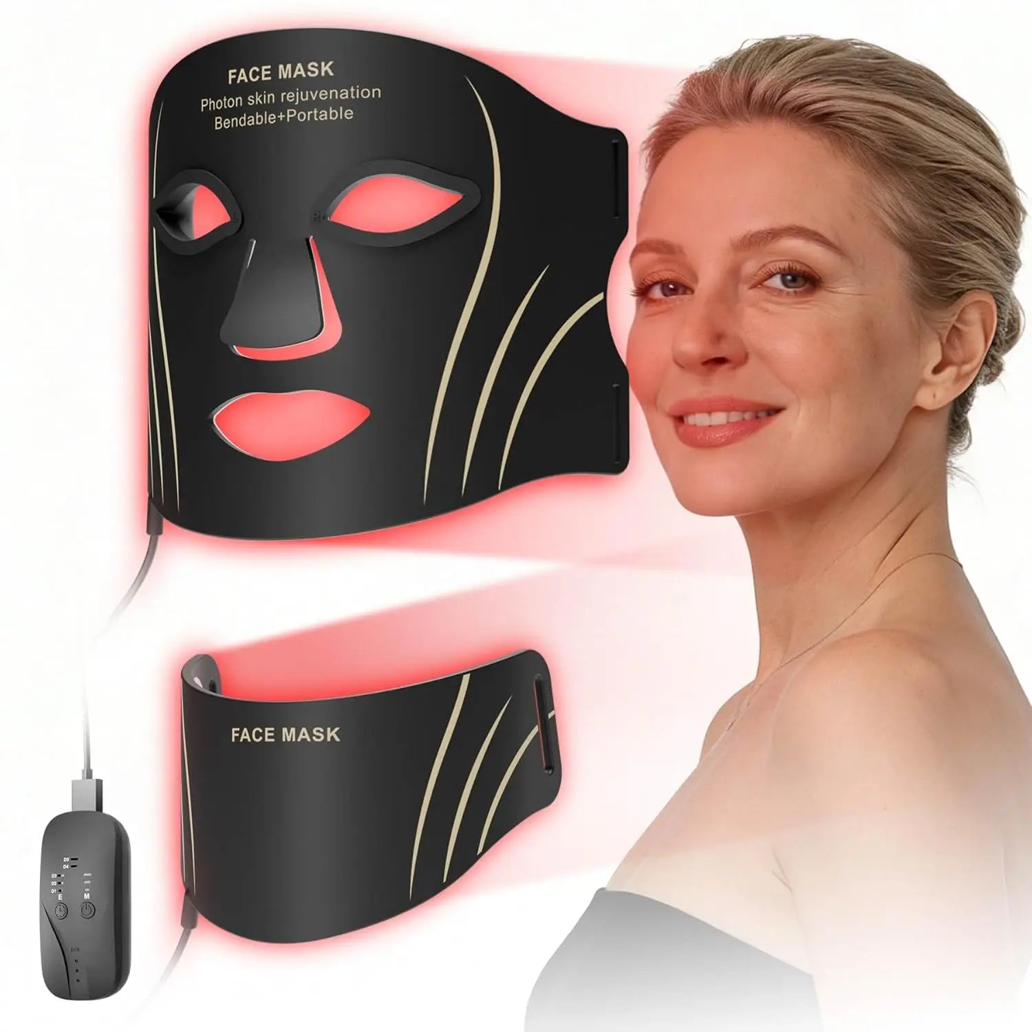7-Color LED Face and Neck Light Therapy Mask - 1