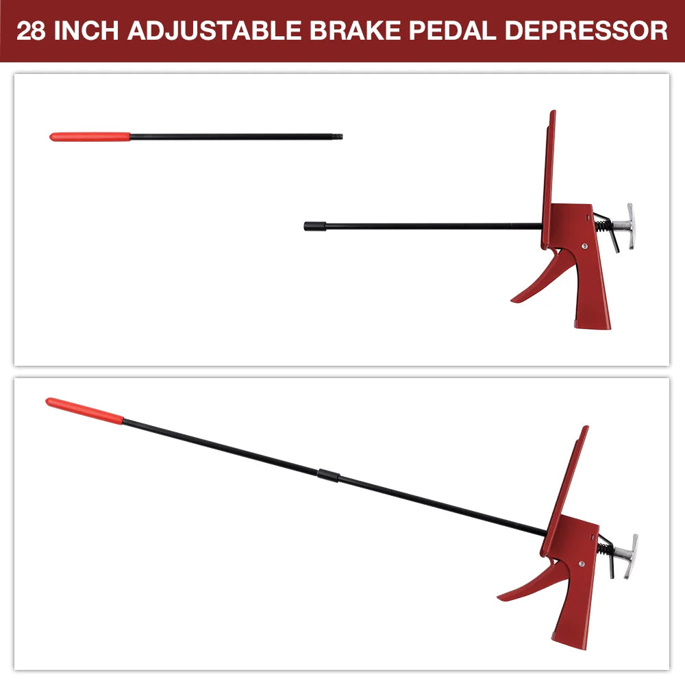 Adjustable 28-Inch Brake Pedal Depressor Tool for Vehicle Testing
