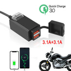Waterproof Motorcycle Dual USB Charger with Quick Charge 3.0