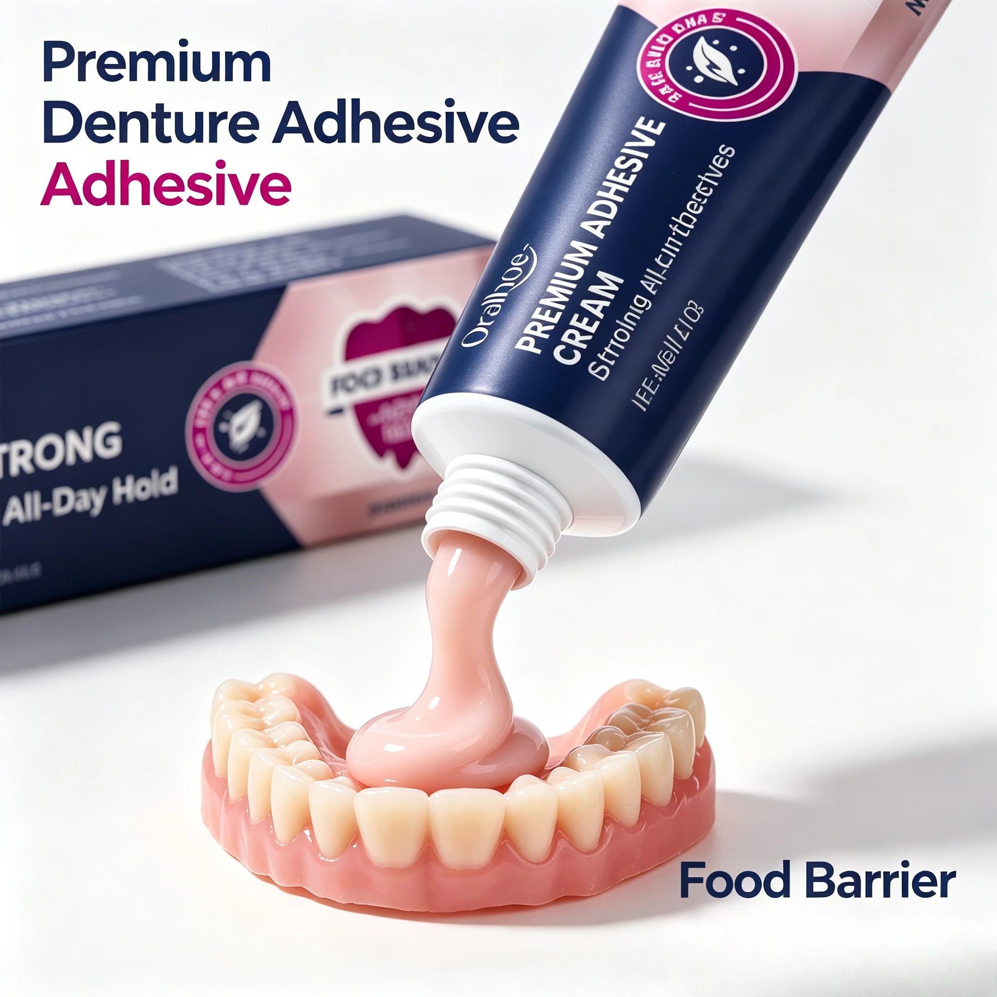 Strong Hold Denture Adhesive Cream with Food Barrier - 1