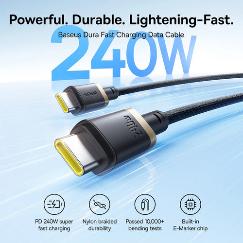 240W USB-C to USB-C Fast Charging and Data Sync Cable