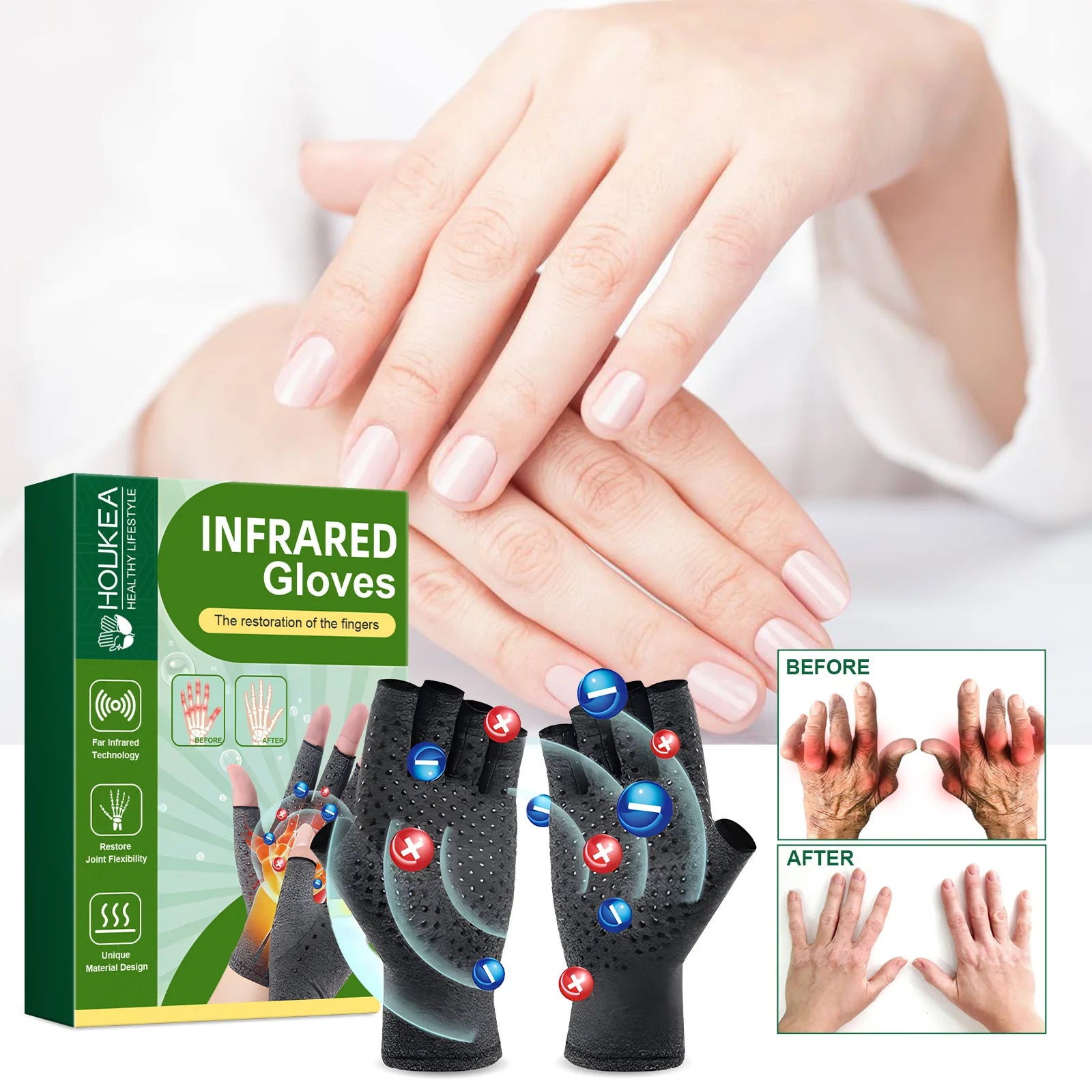 Magnetic Compression Gloves for Arthritis and Hand Pain Relief - 2