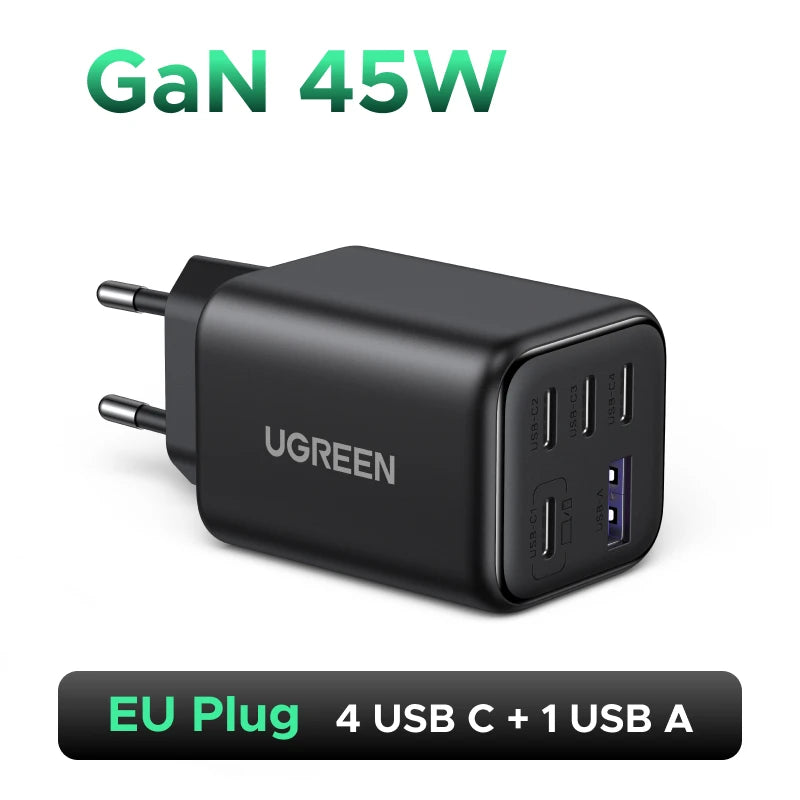 45W GaN Fast Wall Charger with 5 USB Ports - 30