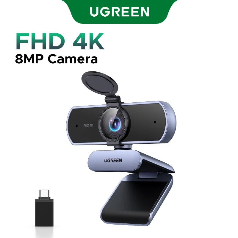4K UHD Autofocus Webcam with Dual Noise-Cancelling Microphones