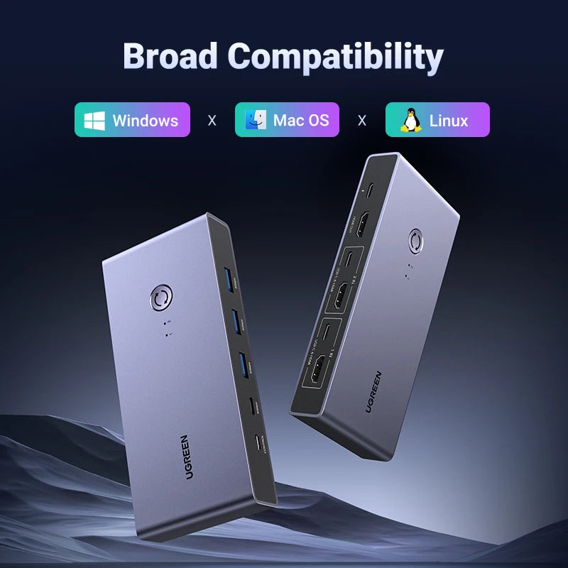 8K 60Hz HDMI 2.1 KVM Switch for Dual Computer Peripheral Sharing - 6