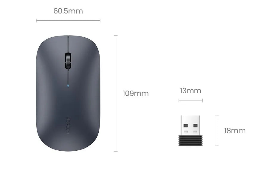Silent Wireless Mouse with Bluetooth 5.0 and 4000 DPI - 25