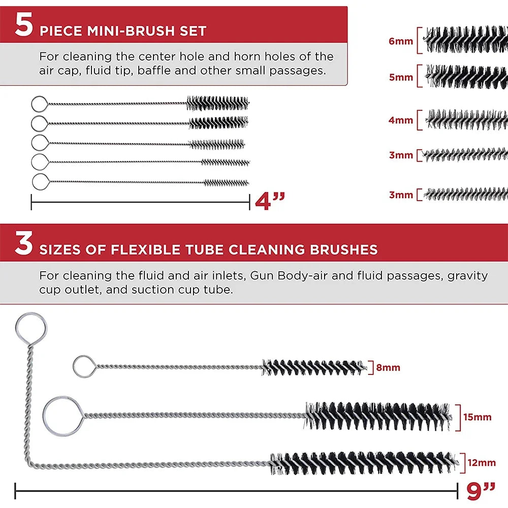 23-Piece Airbrush and Spray Gun Cleaning Tool Kit - 2