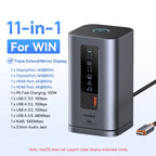 160W 15-in-1 USB-C Docking Station with 25W Wireless Charger