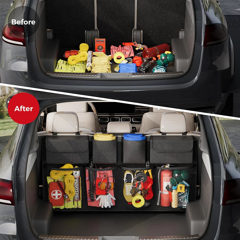Waterproof Car Seat Back Organizer with 8 Storage Pockets