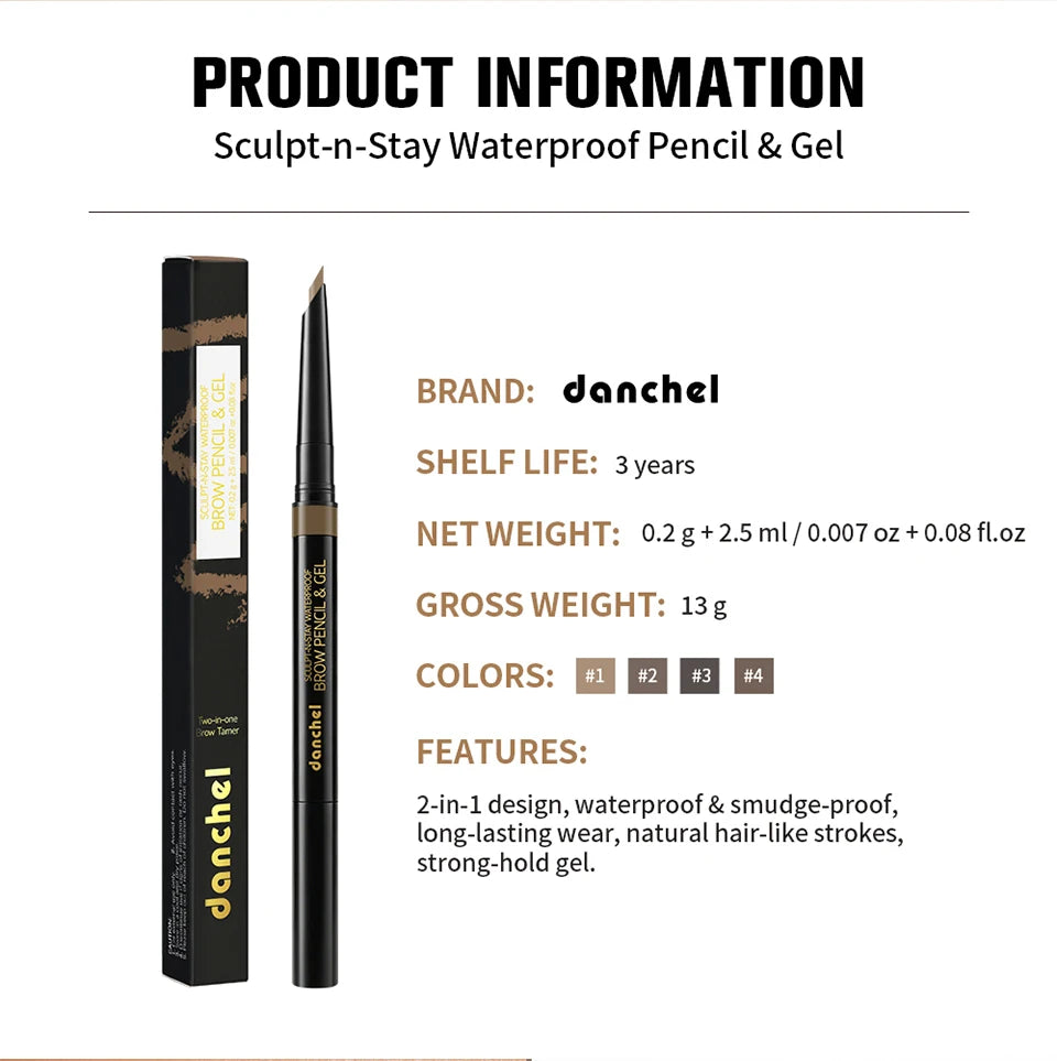 Waterproof 2-in-1 Eyebrow Pencil and Gel - 16