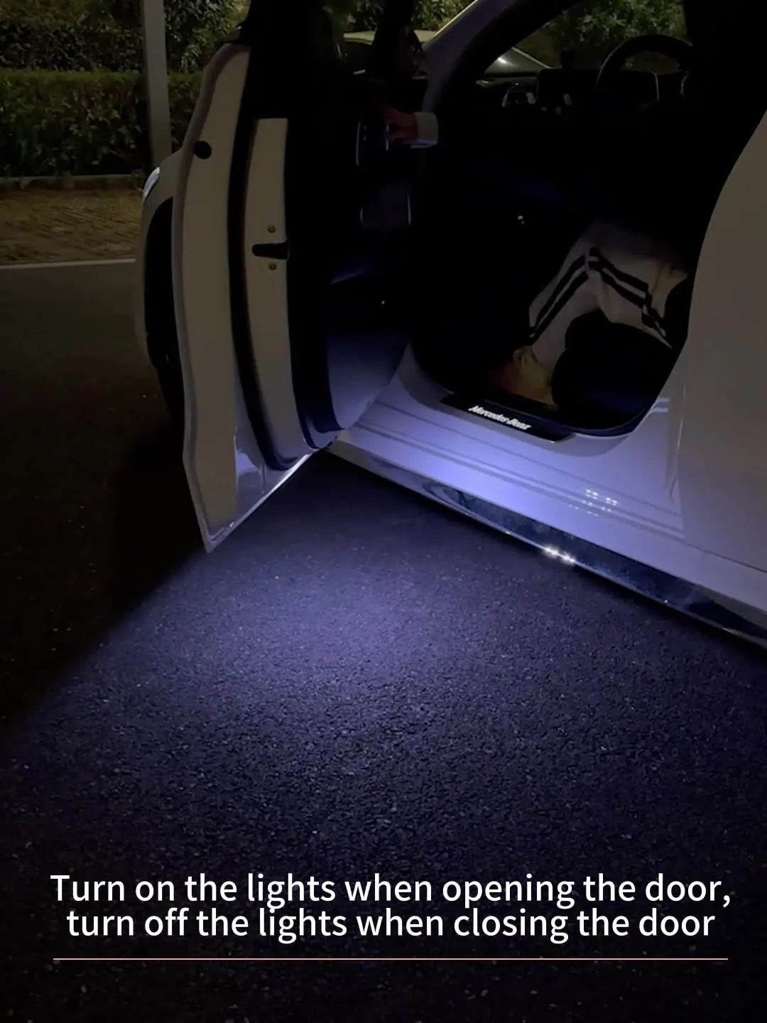 Magnetic LED Car Door Welcome Light with USB Charging and Auto Sensor