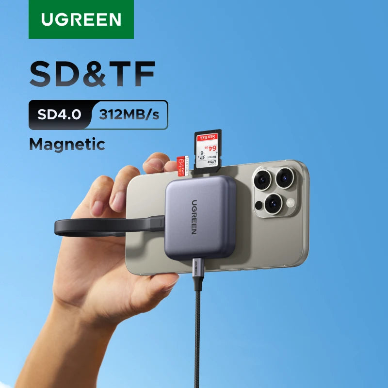 Magnetic USB-C SD and TF Memory Card Reader