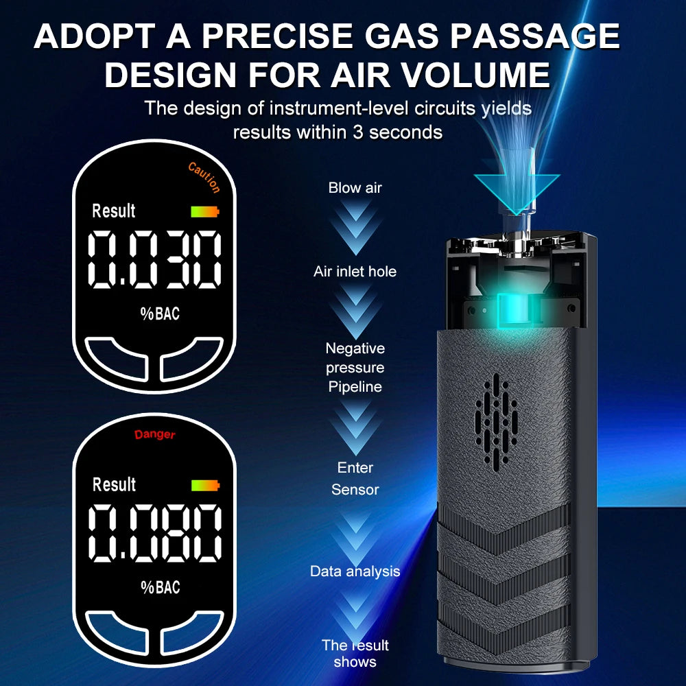 Digital LCD Alcohol Breathalyzer Contactless Portable Detector