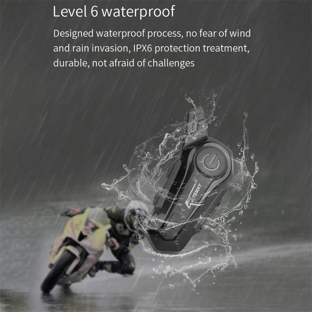 Bluetooth 5.0 Motorcycle Helmet Intercom Headset - 6
