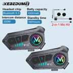 Bluetooth 5.3 Motorcycle Helmet Intercom Headset for 2 Riders