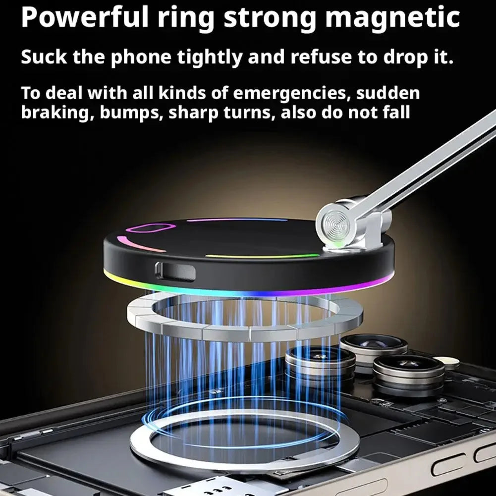 15W Magnetic Wireless Car Charger and Suction Phone Mount