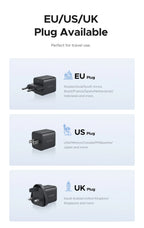 30W GaN Fast Wall Charger with 3 Ports for Smartphones and Tablets