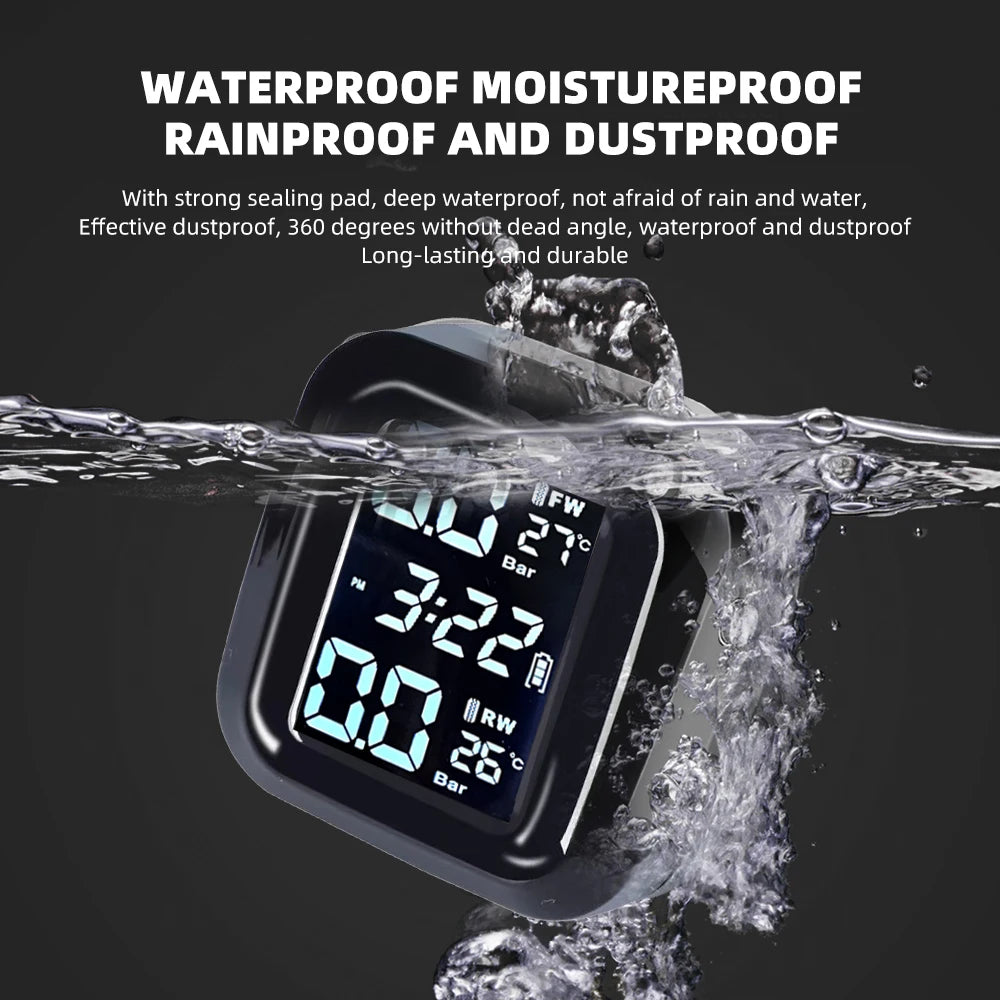 Motorcycle Tire Pressure Monitoring System with 2 External Sensors