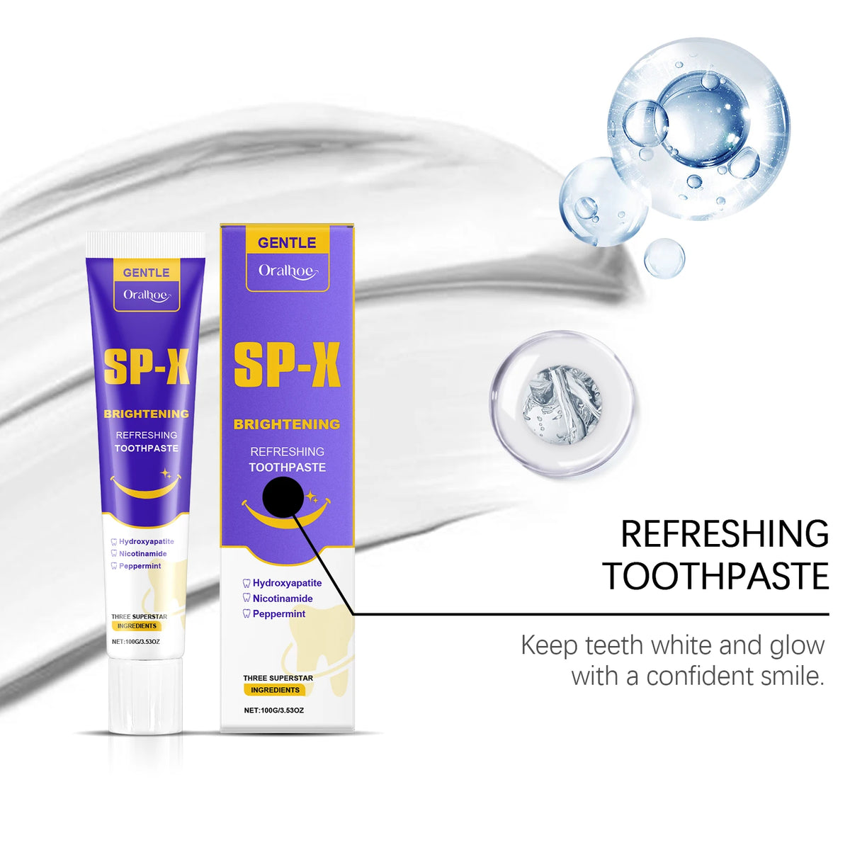 Brightening Teeth Whitening Toothpaste for Stain Removal