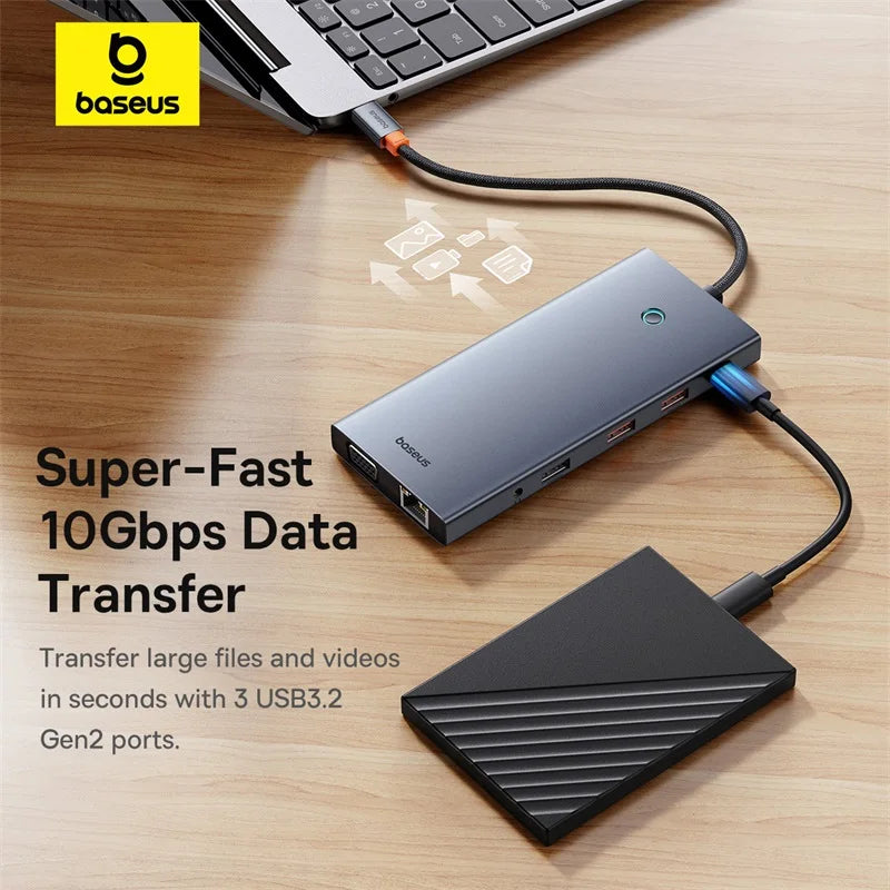 13-in-1 USB-C Hub with 4K Quadruple Display and 100W PD Charging