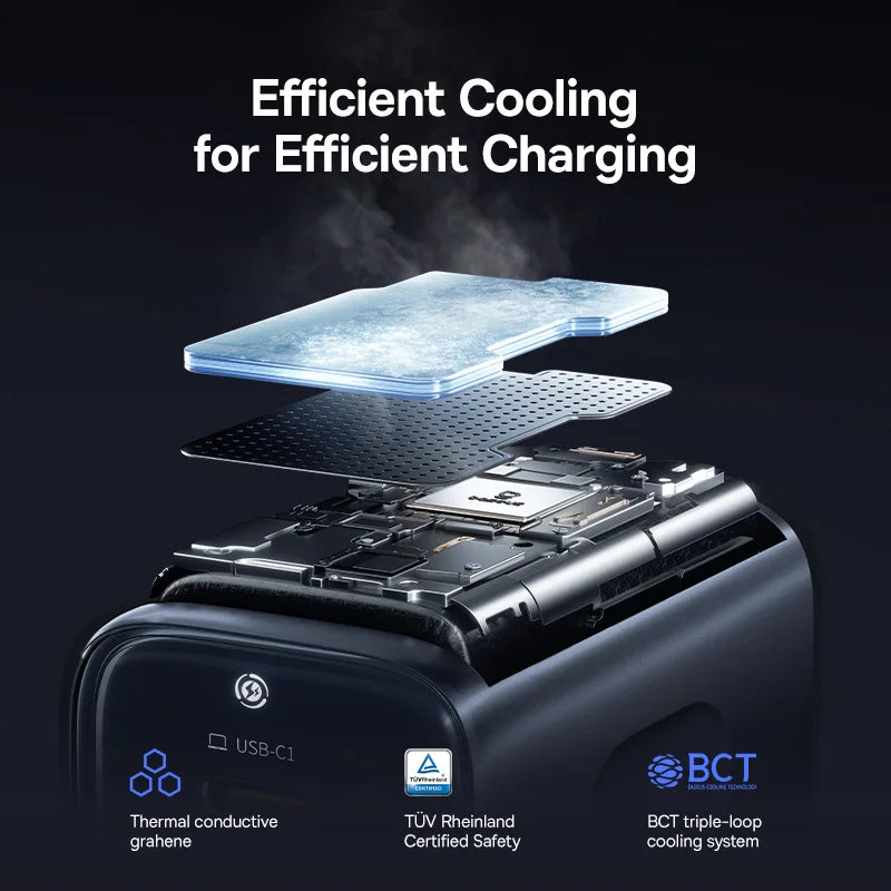 67W GaN Fast Charger with 3 Ports for Laptops and Smartphones