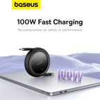 100W Fast Charging Retractable USB-C to USB-C Cable