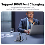 100W GaN USB-C Fast Wall Charger for Laptops and Smartphones