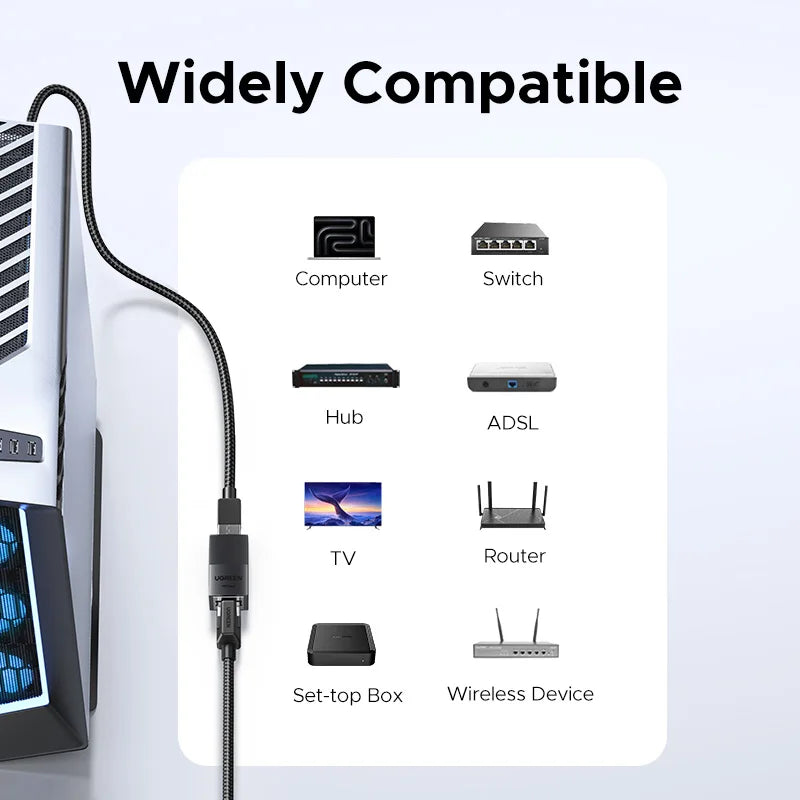 RJ45 Ethernet Cable Extender Adapter 10Gbps Female to Female