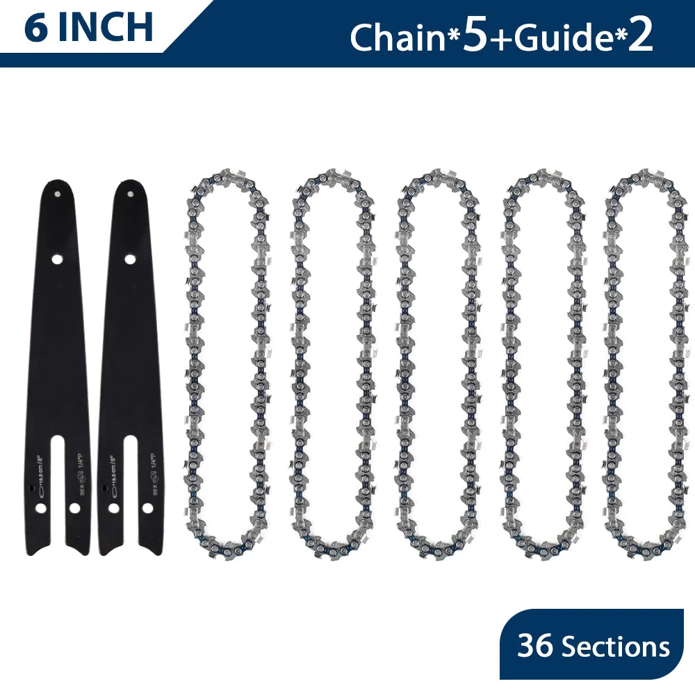 Replacement Chainsaw Chain and Guide Bar for Portable Electric Saws