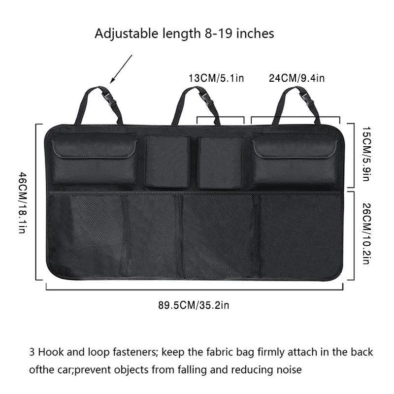 Waterproof Car Seat Back Organizer with 8 Storage Pockets
