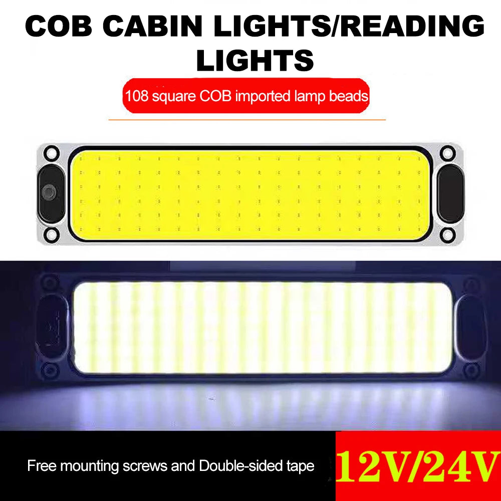 12V 24V COB LED Interior Reading Light Panel for Vehicles