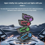 Motorcycle Helmet Bluetooth 5.4 Headset with RGB Lights IPX67 Waterproof