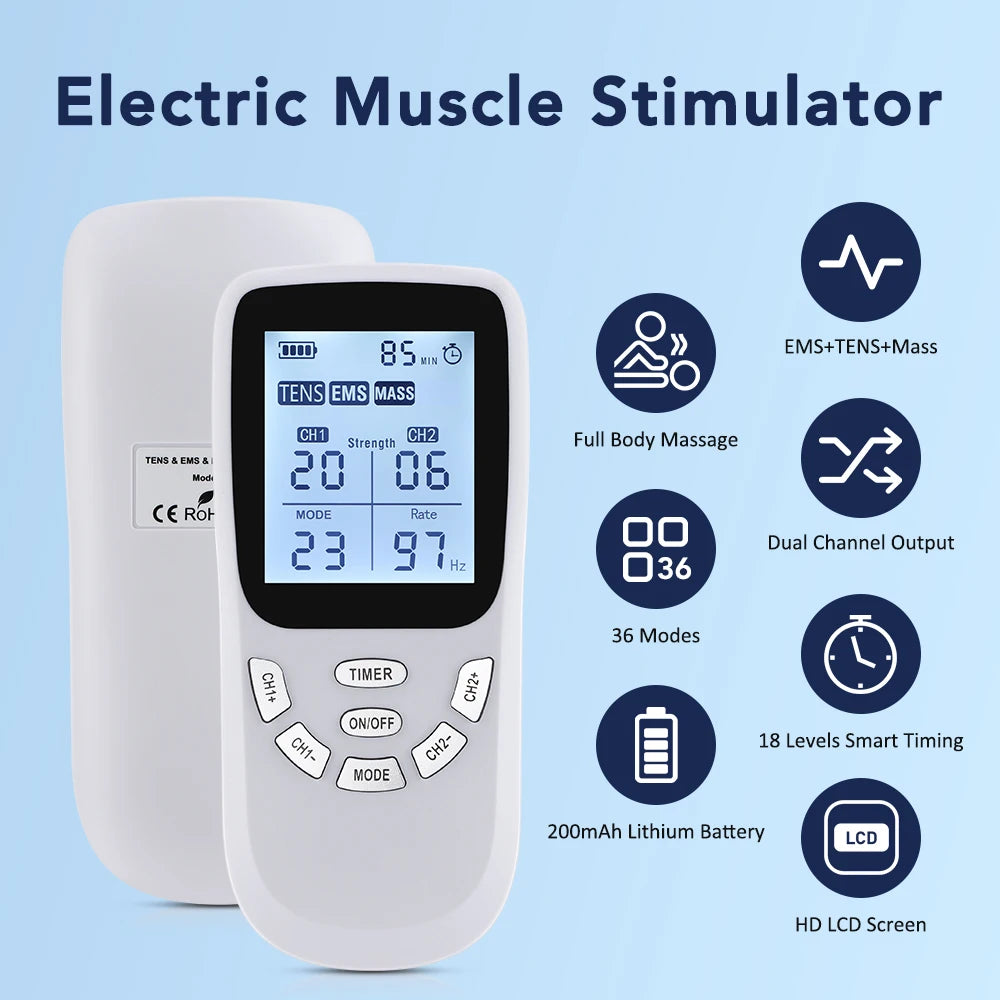 Digital TENS & EMS Muscle Stimulator for Pain Relief - 4