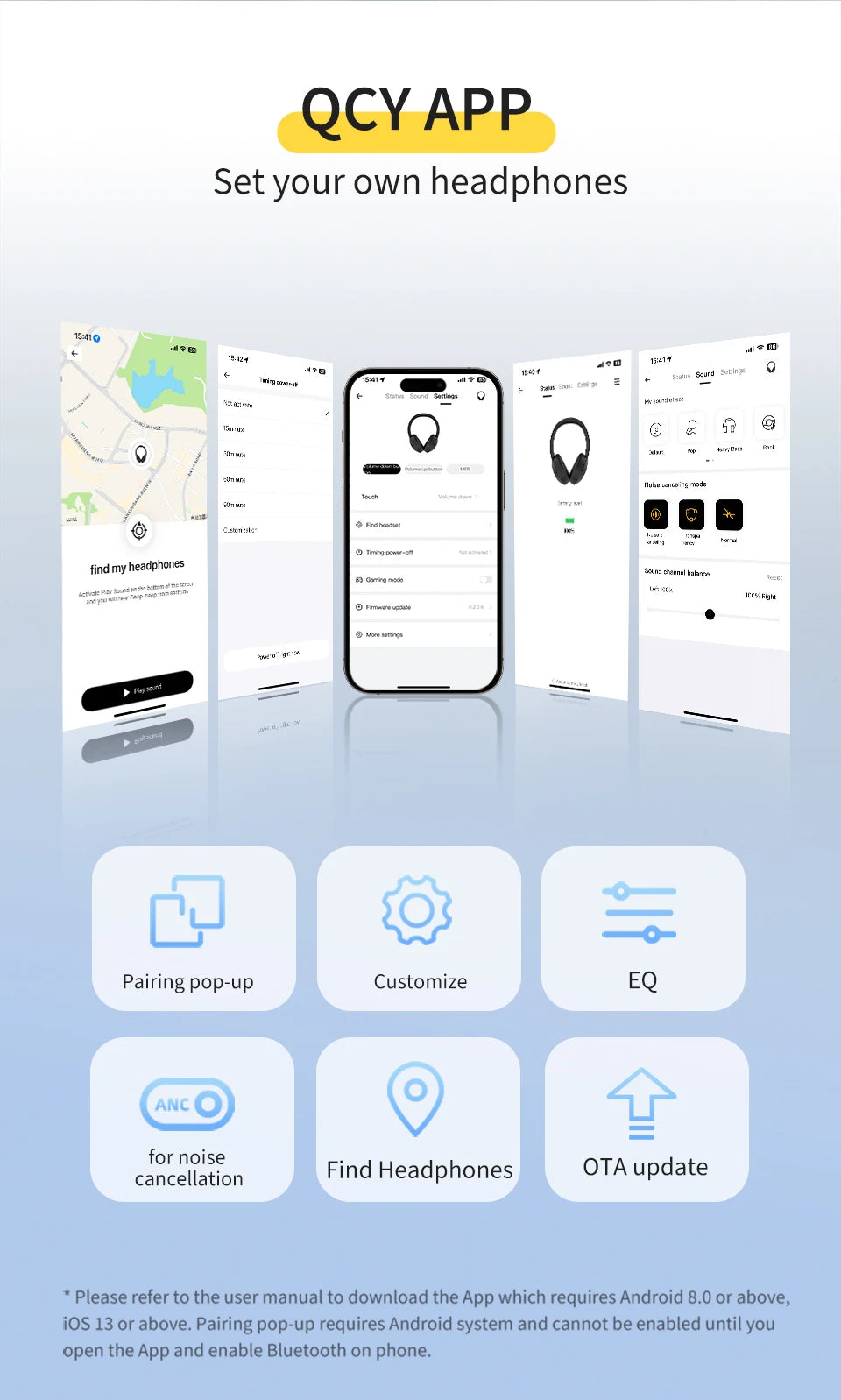 Wireless Noise Cancelling Over-Ear Headphones with Bluetooth 5.3