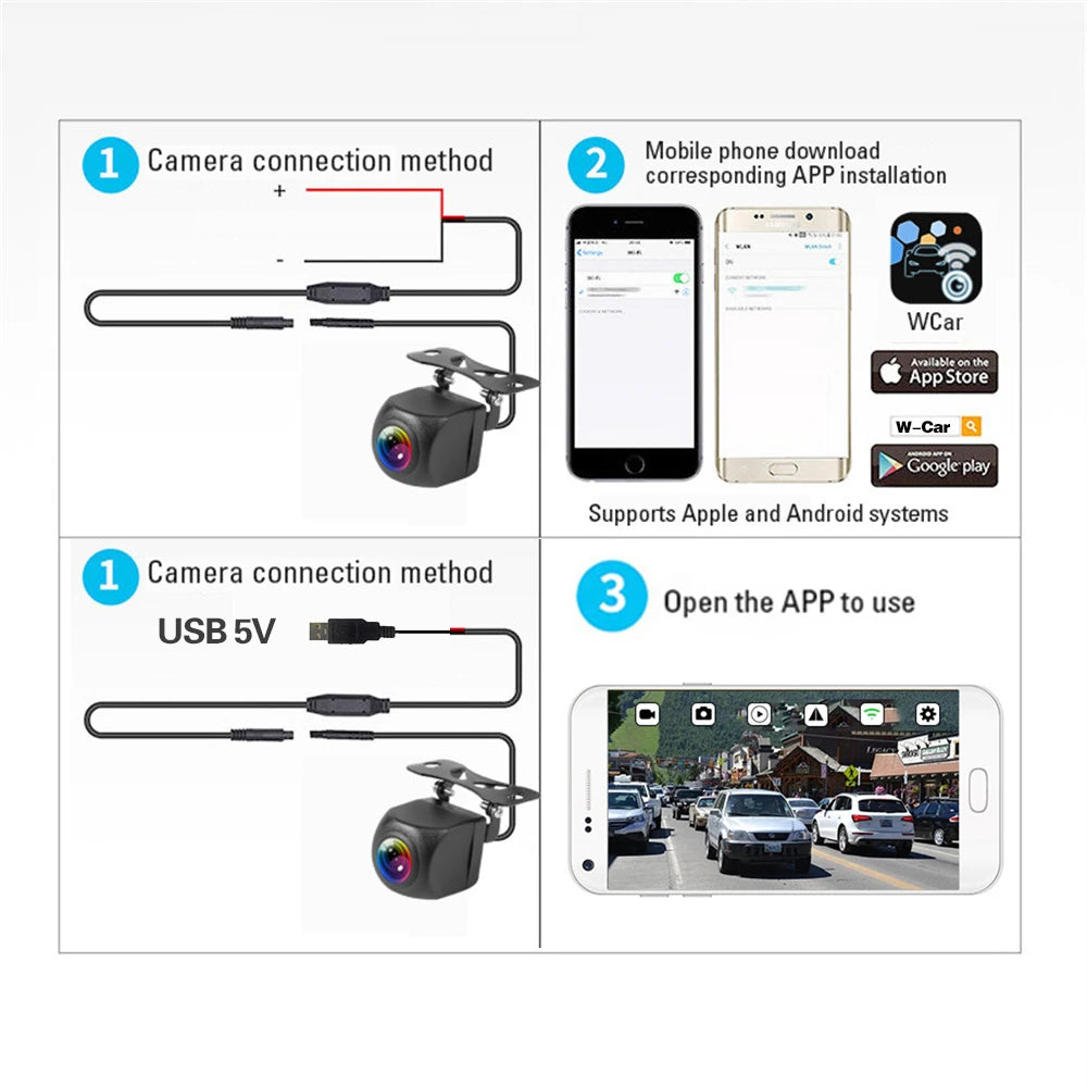Wireless HD WiFi Vehicle Backup Camera for Android and iOS - 9