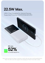 20000mAh Portable Power Bank with Integrated Fast Charging Cables