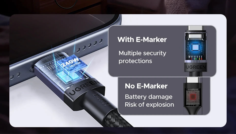 240W USB-C to USB-C Fast Charging and Data Sync Cable