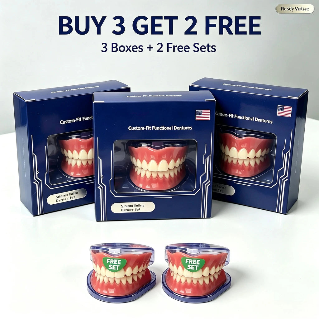 Full-Mouth Silicone Denture Set for Natural Smile