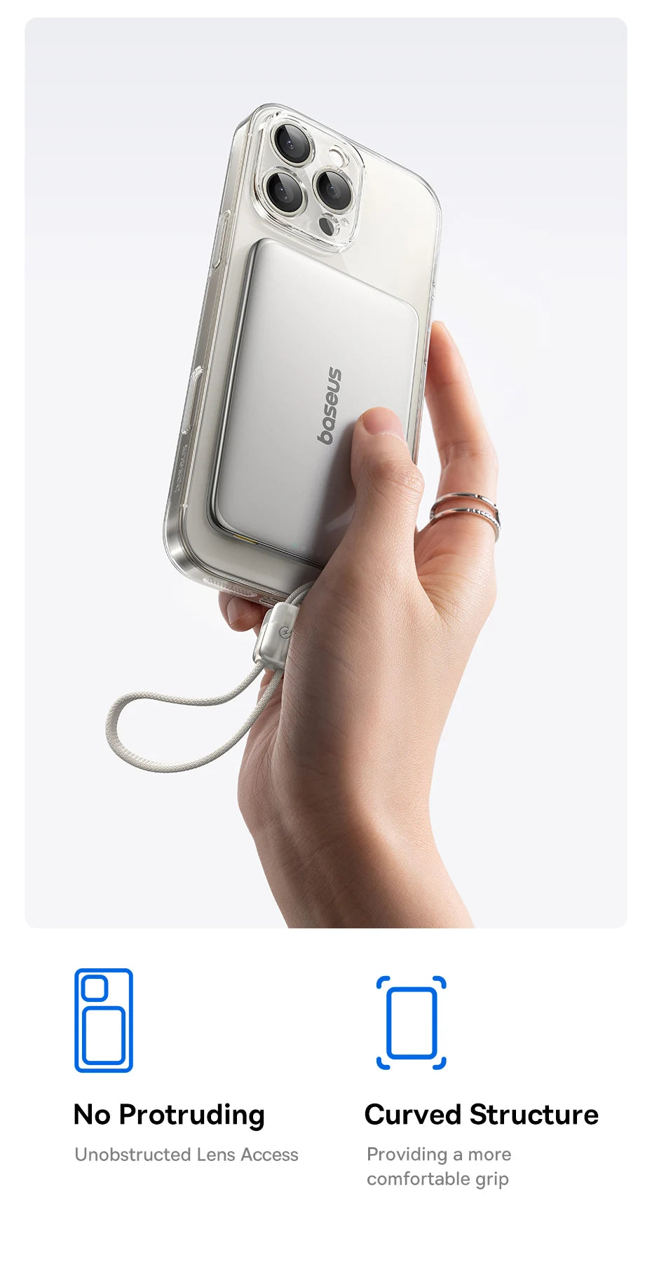 10000mAh Magnetic Wireless Power Bank with Built-in Fast Charge Cable - 12
