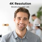 4K Ultra HD Webcam with Dual Microphone for Streaming and Video Calls
