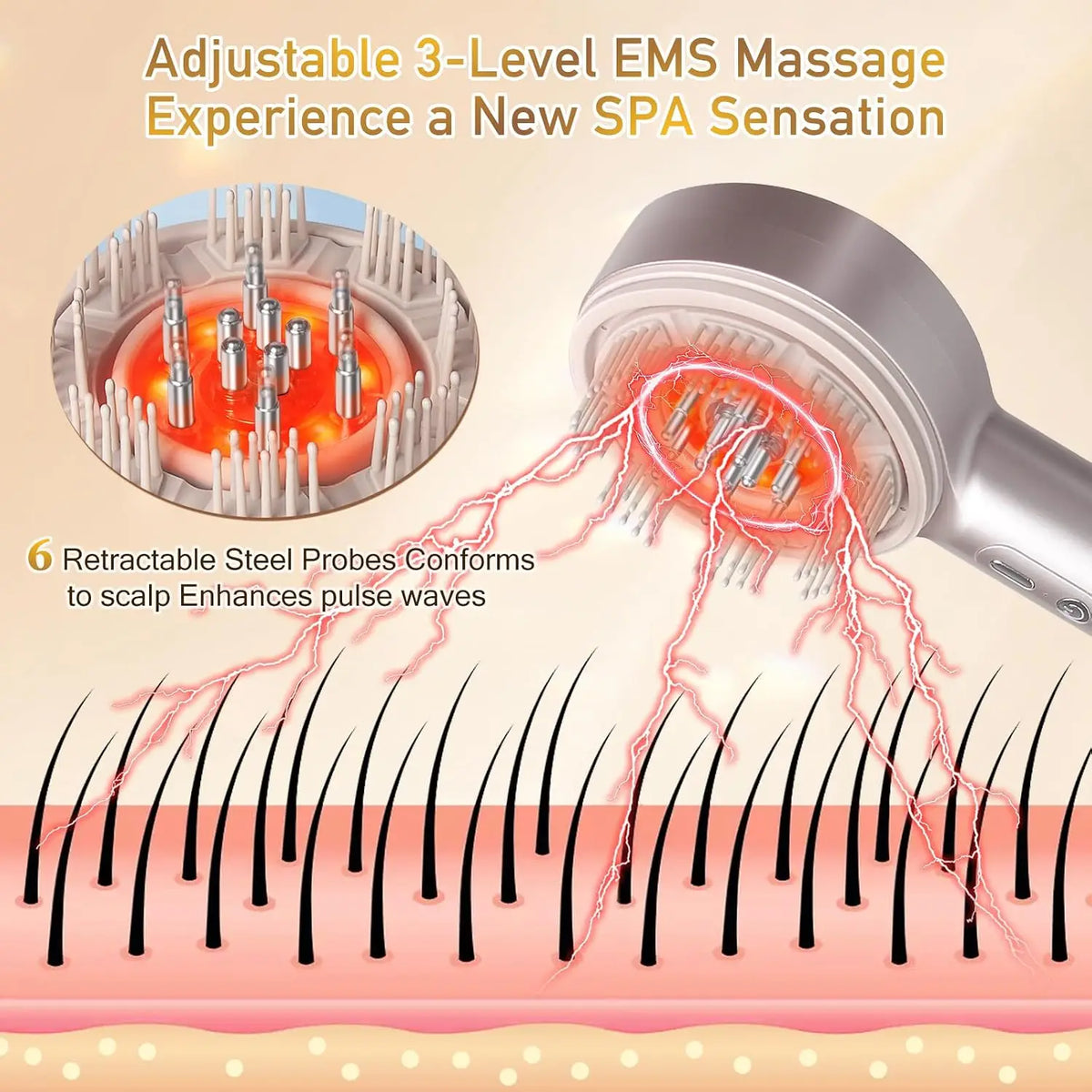 Electric Scalp Massage Comb with Serum Applicator